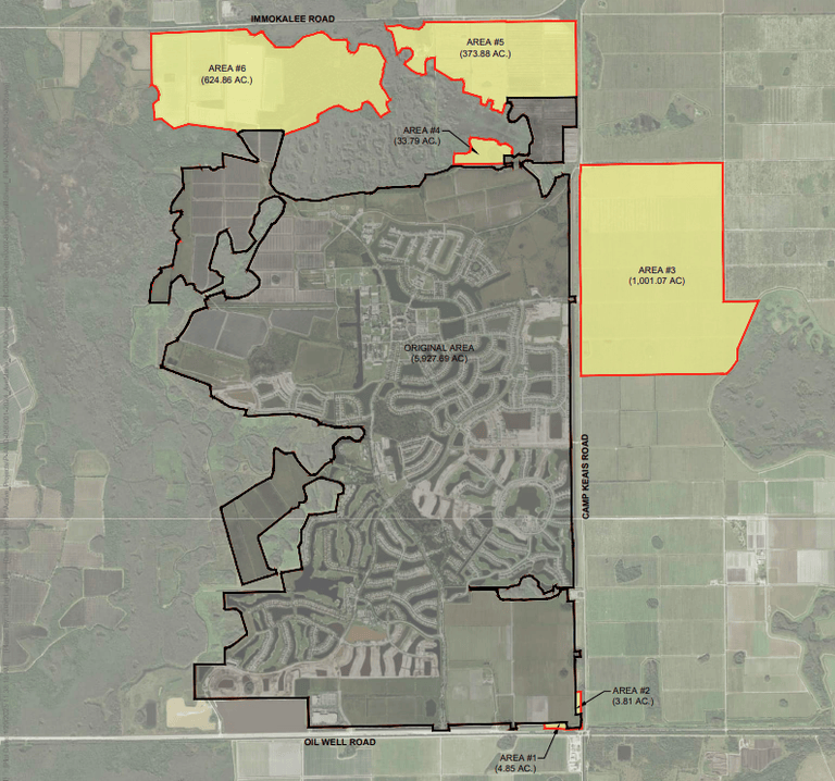 Aerial Location Map for Town of Ave Maria Stewardship Receiving Area Amendment